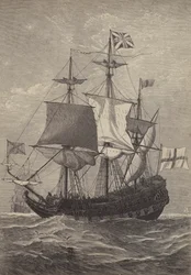 Het hijsen van de eerste Union Jack op zee, 1606